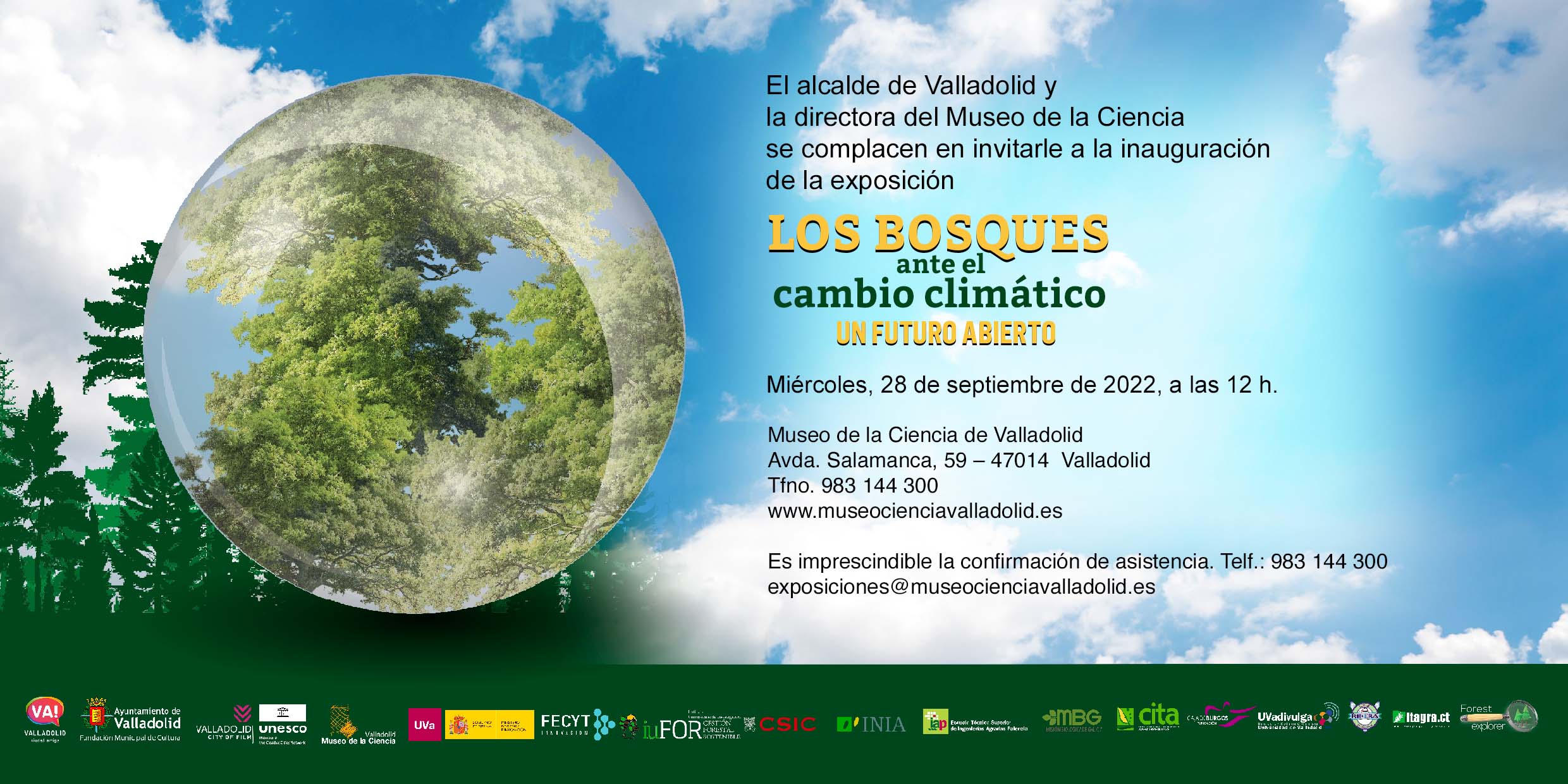 El Museo de la Ciencia y la Universidad de Valladolid inauguran la exposición «Bosques y Cambio Climático: Un futuro abierto»